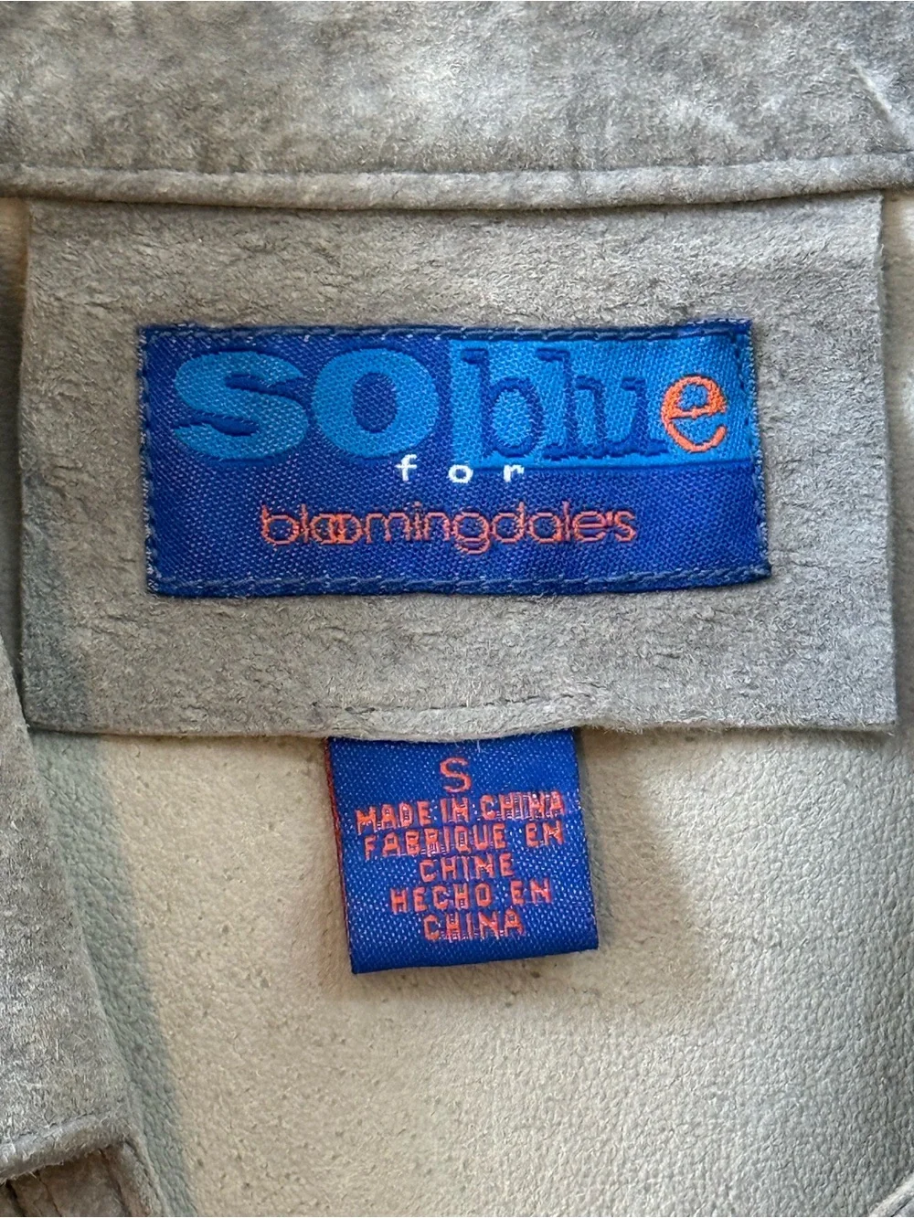 Vintage Soblue for Bloomingdale’s Gray Suede Leather Shirt Jacket Small - Picture 5 of 6